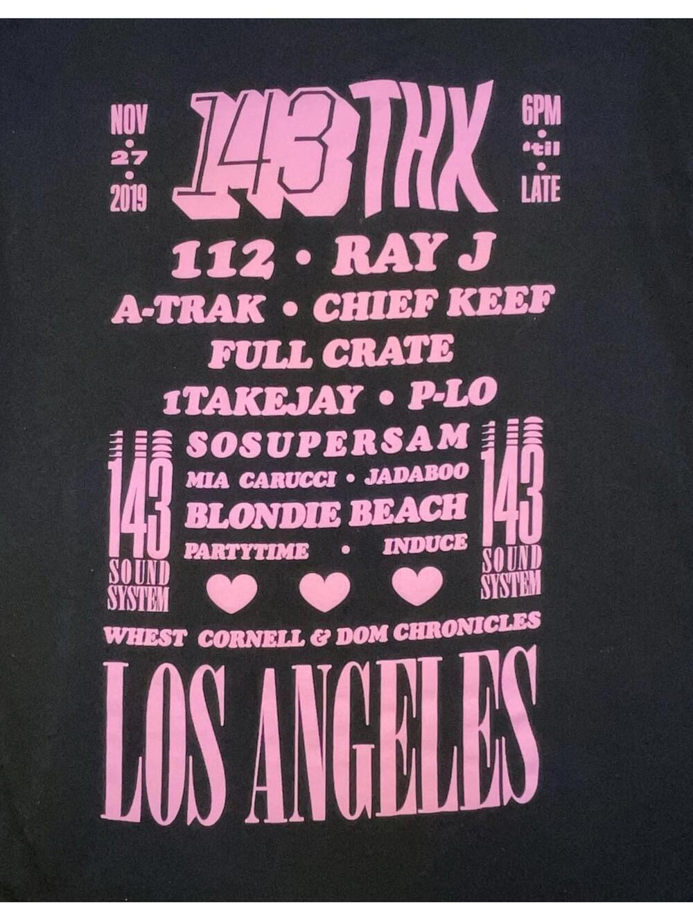 RnB Baby 143 thx Los Angeles 2019 Concert Long Sleeve OBEY Black T-Shirt Women